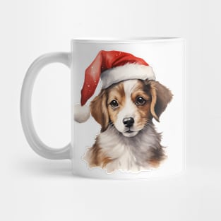 Christmas Puppy Watercolor Art Mug